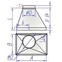 Купить переход прямоугольного сечения на круглое тип 6 оптом | ПРОТОРГ