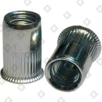 Заклепка М4x10 с внутренней резьбой, насечками и уменьшенным бортом, оц. сталь - №1