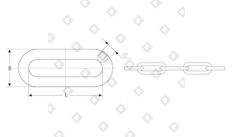 Цепь длиннозвенная DIN 763 8х52, нерж. сталь A2 - №2