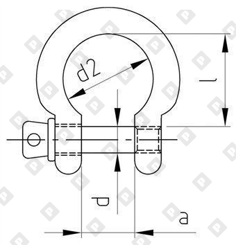 Скоба такелажная омегообразная ART 8260 Ø19 мм, нерж. сталь А4 - №2