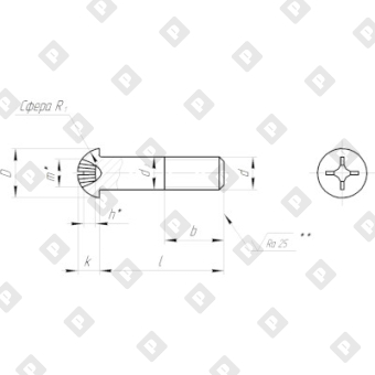 Винт ГОСТ 17473 исполнение 2 М5x12 с полуцилиндрической головкой и крестообразным шлицем, кл. пр 5.8, оц. сталь - №2