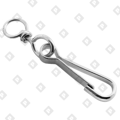 Карабин DIN 4293 пружинный тип 125 (тип А) 90мм с вертлюгом, оц. сталь - №1