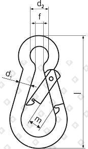 Карабин пожарный ART 9075 (DIN 5299С) 10х100, нерж.сталь А4 - №2