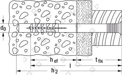 Гвоздевой дюбель fischer N 8x120/80 S с потайным бортиком - №2