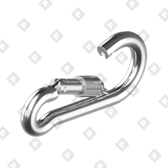 Карабин пожарный с фиксатором ART 814594 (DIN 5299D) 10x100, нерж.сталь А4 - №3