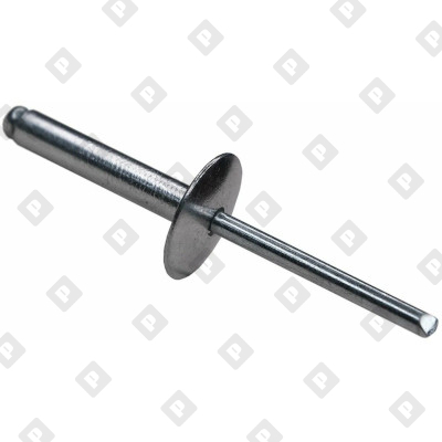 Заклепка вытяжная открытая 3,2x14 с увеличенным бортом 9,5 мм, оц. сталь / оц. сталь - №1