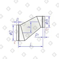 Утка круглого сечения с переходом - №1