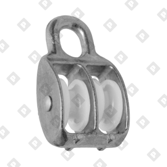 Блок двойной 3/4" (20 мм) с пластиковым диском, оц. сталь - №2