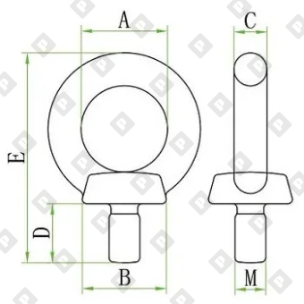 Рым-болт DIN 580 M12, нерж. сталь A4 - №2
