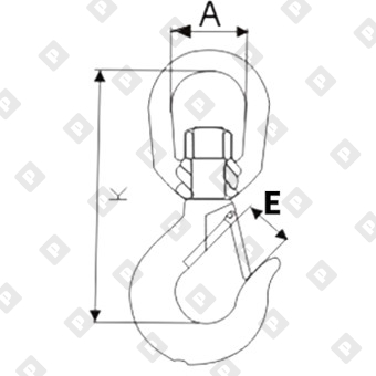 Крюк грузовой с вертлюгом 322А 0.75 т, кл.пр. 8 - №2