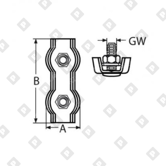 Зажим DUPLEX ART 8284 для троса Ø6мм, нерж. сталь А4 - №2