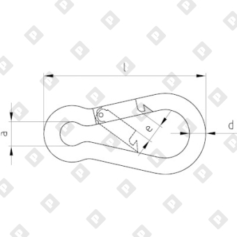Карабин пожарный din 5299С 11x120, оц. сталь - №2