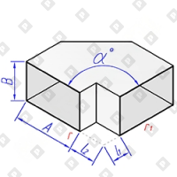 Отвод прямоугольного сечения косой - №1