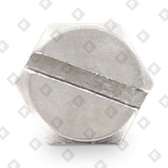 Болт DIN 933 SZ M6x55 с шестигранной головкой, прямым шлицем и полной резьбой, нерж. сталь A4 - №2