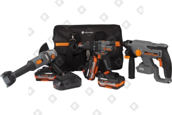 Набор из трех инструментов Anycons ударная дрель шуруповерт, УШМ, перфоратор AC-ST303 - №2