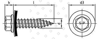 Art. 9505 A2/CV 4,5X25 упл. шайба 14 мм - №4