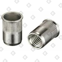 Заклепка М6x14 с внутренней резьбой, насечками и уменьшенным бортом, нерж. сталь A2 - №1